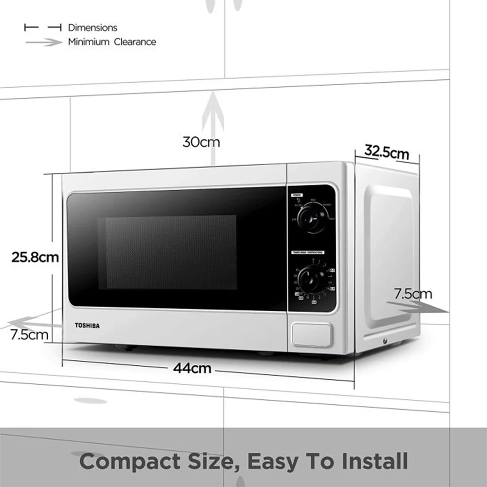 Toshiba Microwave / 20l/ 800w/ Mm20p Wh